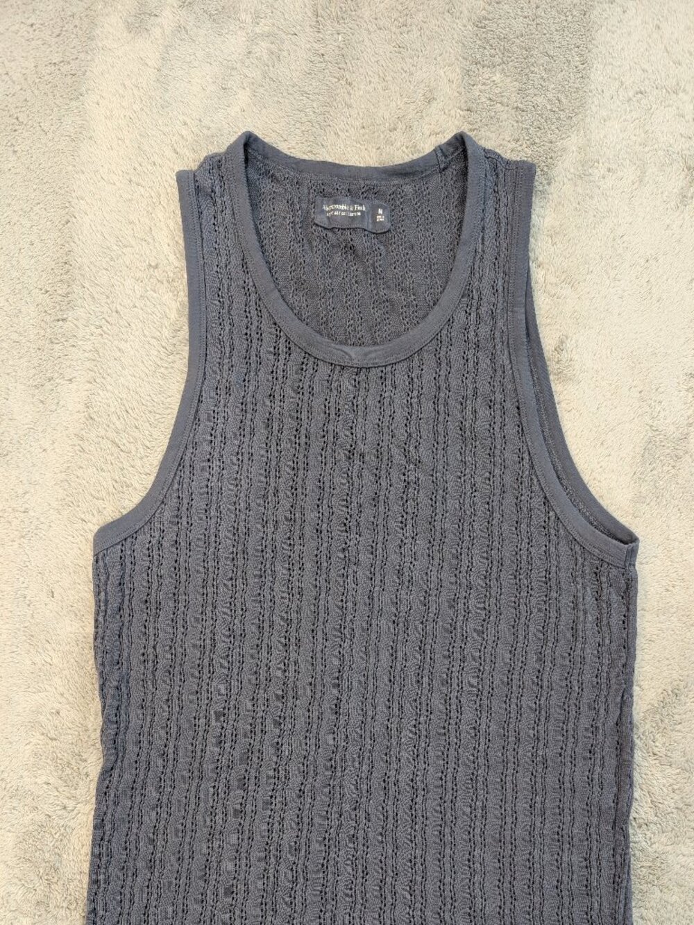 Blue Abercrombie & Fitch "Soft A&F Collection" Knit Pointelle Tank